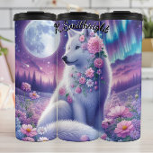 Full Moon White Wolf Thermosbecher