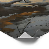 Full Moon Winter Dark Forest Art Print Dark Poster (Ecke)