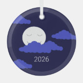 Full Moon with Clouds Ornament Aus Glas (Vorderseite)
