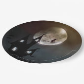 Full Moon Witween Halloween Pappteller (Schrägansicht)