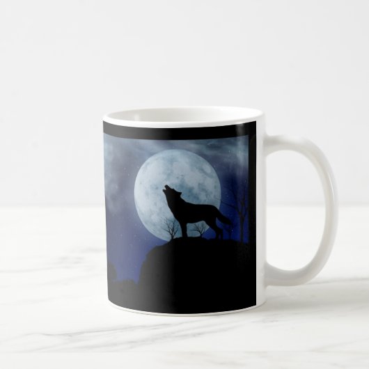 Full Moon Wolf Kaffeetasse (Rechts)