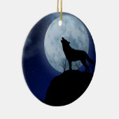 Full Moon Wolf Keramikornament (Rechts)