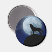 Full Moon Wolf Magnet (Vorderseite/Rückseite)
