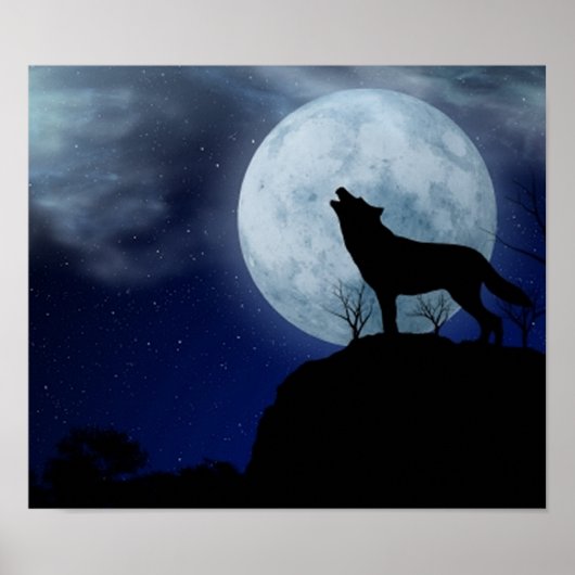Full Moon Wolf Poster (Vorne)