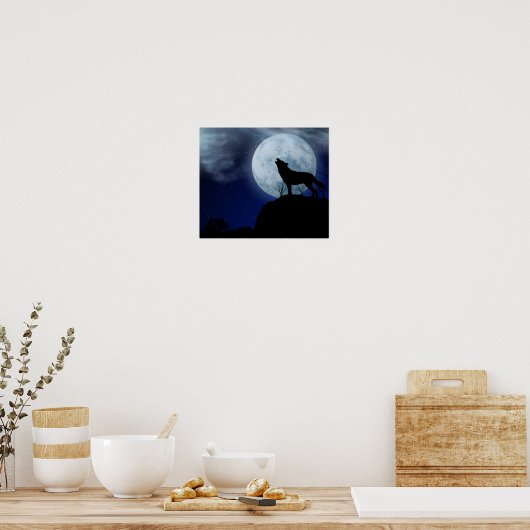 Full Moon Wolf Poster (Küche)