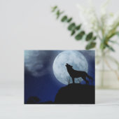 Full Moon Wolf Postkarte (Stehend Vorderseite)