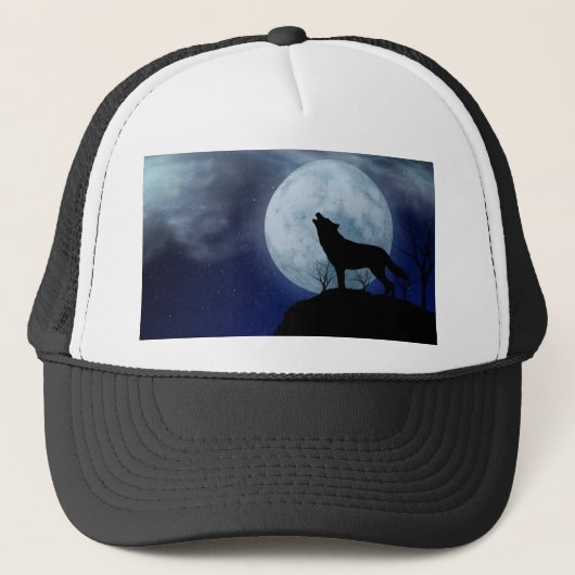 Full Moon Wolf Truckerkappe (Vorderseite)