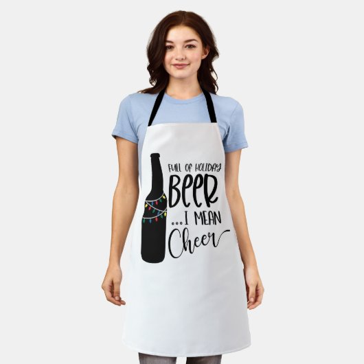 Full of Christmas Beer and Cheer | Funny Drinking Schürze (Getragen)
