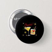 Full Of Holiday Srit Cheers Martini Christmas Drin Button (Vorne & Hinten)