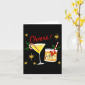 Full Of Holiday Srit Cheers Martini Christmas Drin Karte (Gelbe Blume)