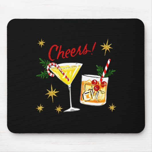 Full Of Holiday Srit Cheers Martini Christmas Drin Mousepad (Vorne)
