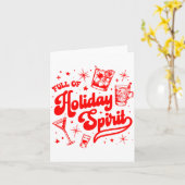 Full Of Holiday Srit Christmas Drinking Retro Tail Karte (Gelbe Blume)