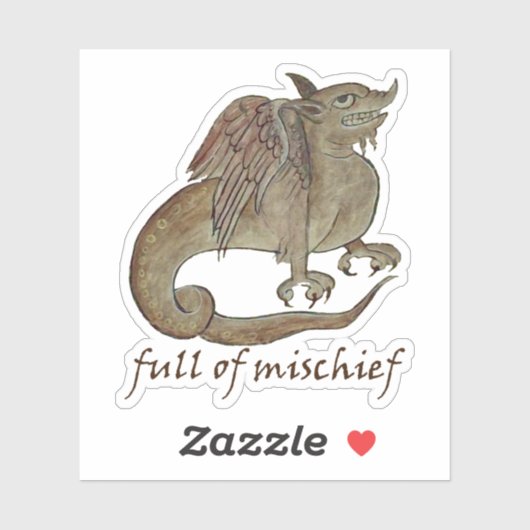 "Full of Mischief" Dragon Vinyl Sticker (Blatt)