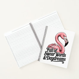 Full of Swear Words and Daydreams Funny Flamingo Notizblock