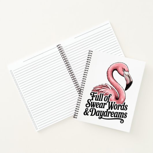 Full of Swear Words and Daydreams Funny Flamingo Notizblock (Innenseite)