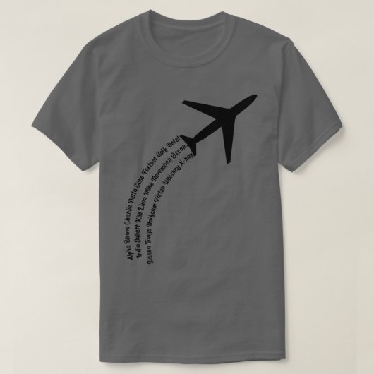 Full Phonetic AlphabetCute Plane Letters Tee Premi (Design vorne)