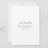 Full Photo Chic Flat Wedding Save The Date Card (Rückseite)