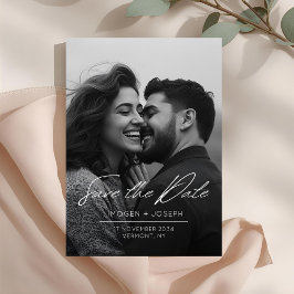 Full Photo Chic Flat Wedding Save The Date Card