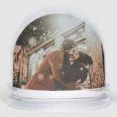 Full Photo Custom Christmas Greetings Elegant Schneekugeln (Vorderseite)