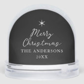 Full Photo Custom Christmas Greetings Elegant Schneekugeln (Rückseite)