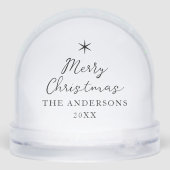 Full Photo Custom Christmas Greetings Elegant Schneekugeln (Rückseite)