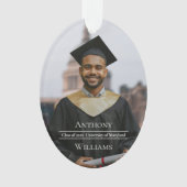 Full Photo Minimalist Graduation Oval Ornament (Vorderseite)