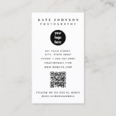 Full Photo Modern Photography Business Logo Visitenkarte (Rückseite)