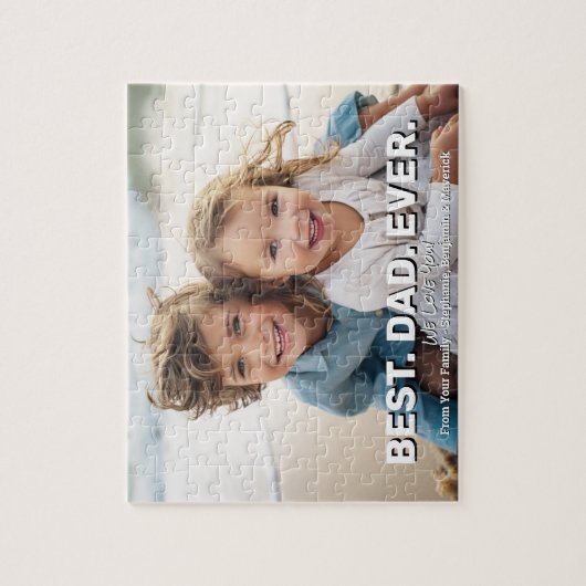 Full Photo with Best Dad Ever - Whimsical Greeting Puzzle (Vertikal)
