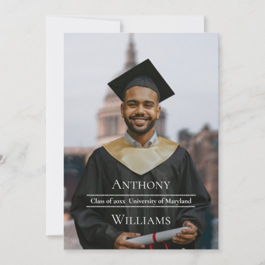 Full PhotoMinimalist Graduation Announcement Einladung (Vorderseite)