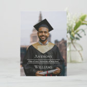 Full PhotoMinimalist Graduation Announcement Einladung (Stehend Vorderseite)