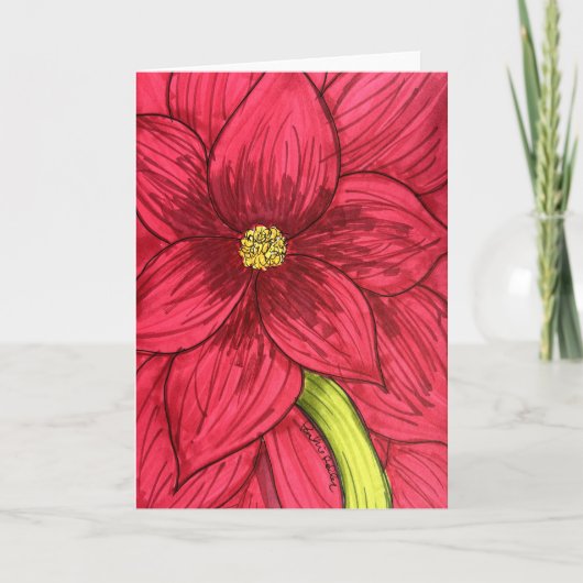 Full Red Flower Blank Karte (Vorderseite)