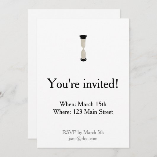 Full Sand Hourglass - Erstellen Sie Ihre eigene Be Einladung (Vorne/Hinten)