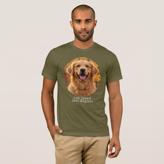 Full Speed Zero Regrets Golden Retriever T-Shirt (Vorne ganz)