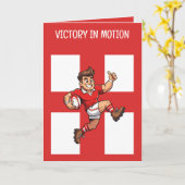 Full Sprint Victory Cheerful Rugby Hero Karte (Gelbe Blume)