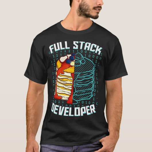 Full Stack Developer Funny Pancake Web Coder Progr T-Shirt (Vorderseite)