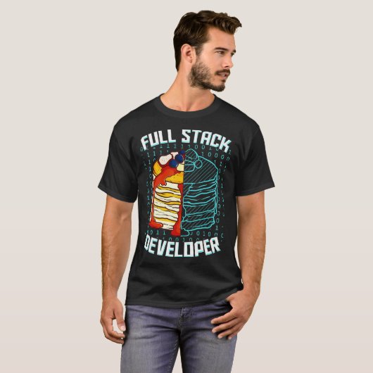 Full Stack Developer Funny Pancake Web Coder Progr T-Shirt (Vorne ganz)