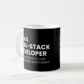 Full-Stack-Entwickler lustiger Code-Spruch Kaffeetasse (Vorderseite Links)