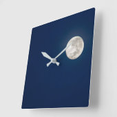 Full Super Moon | Peru Laka Titicaca Quadratische Wanduhr (Winkel)