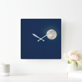 Full Super Moon | Peru Laka Titicaca Quadratische Wanduhr (Zuhause)