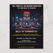 Full Throttle Racing Birthday Party Postkarte (Vorderseite)
