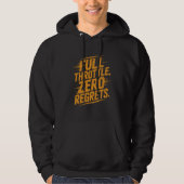 Full Throttle Zero Regrets Distressed Typography Hoodie (Vorderseite)