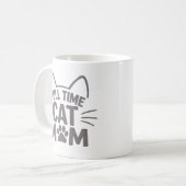 Full Time Cat Mom Cute Feline Lover Kaffeetasse (Vorderseite Links)