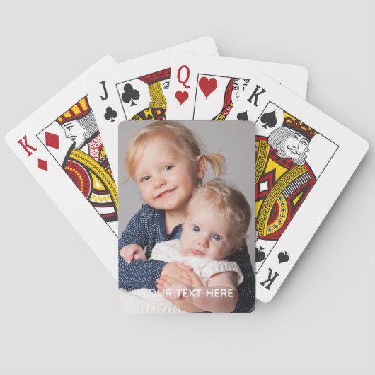 Full Vertical Photo Script Custom Text Poker Cards Spielkarten (Rückseite)