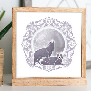 Full Wolf Moon   January Moon Illustration Poster