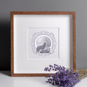 Full Wolf Moon | January Moon Illustration Poster