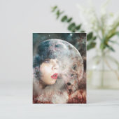 Full Wolfs Moon Rising Postkarte (Stehend Vorderseite)