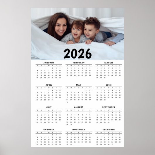 Full-Year Calendar with Customizable Photo Poster (Vorne)
