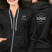 Full Zip Hoodie - Front & Back Logo, Name, Schwarz