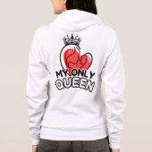 Full-Zip Hoodie : Meine einzige Königin (weiß) (Rückseite)