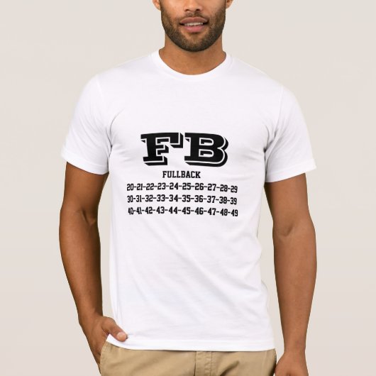 Fullback Jersey Numbers T-Shirt (Vorderseite)